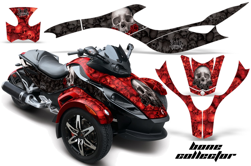 CAN-AM SPYDER Graphics Kit BONECOLLECTOR RED BLACK